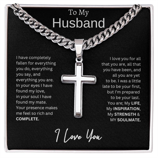 To My Husband, I Love You - Artisan Cross Necklace 2